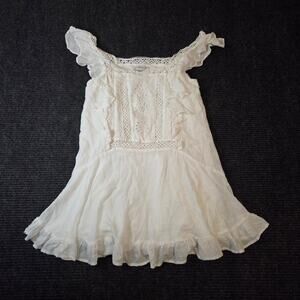 Victorian Renaissance Style White Lace Ruffle Mini Dress Size 2